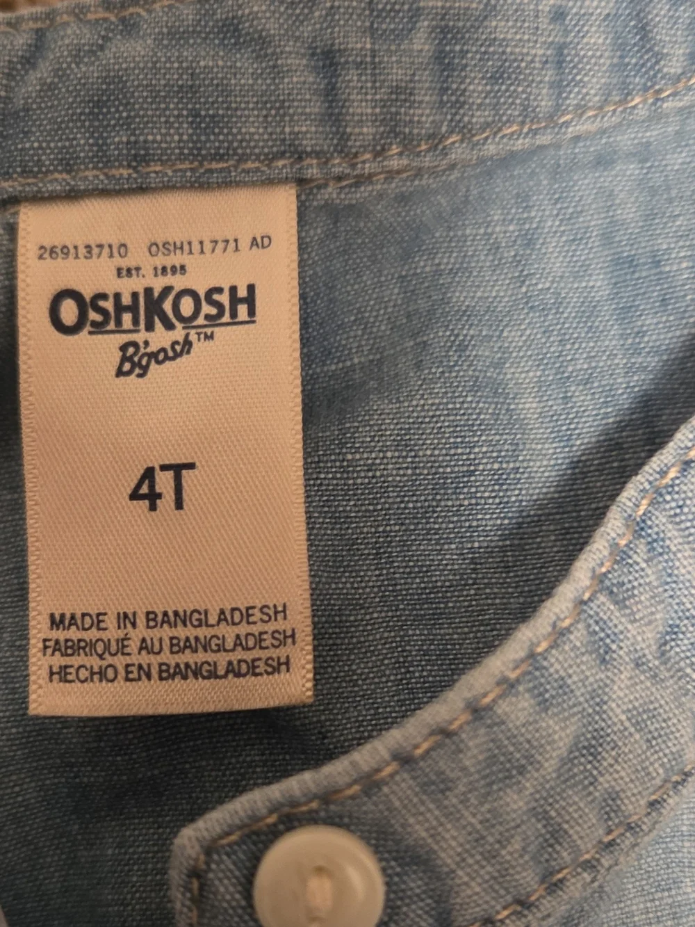 OshKosh B'gosh Light Blue Chambray Dress - 4T